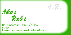 akos rabi business card